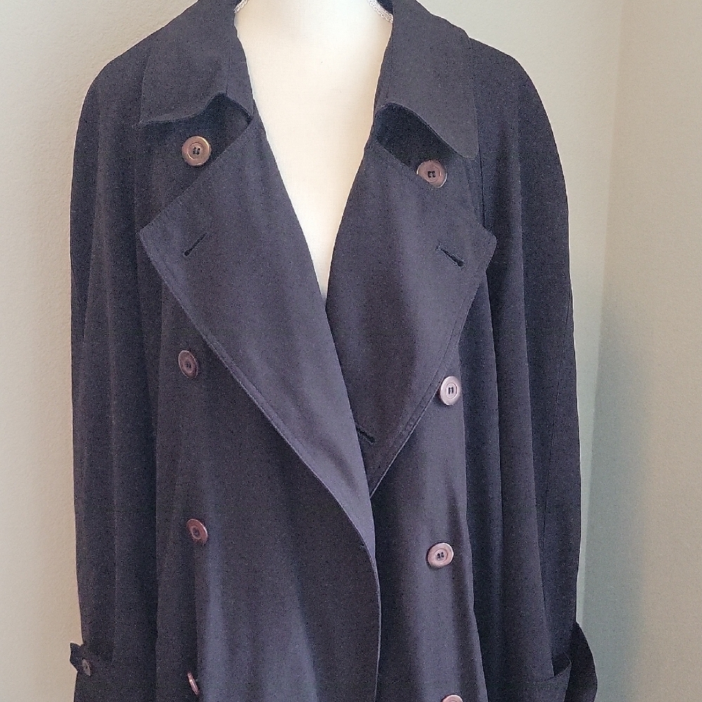 Christian Dior Monsieur 44R Double Lined Black Vintage Trench Coat - Picture 13 of 16